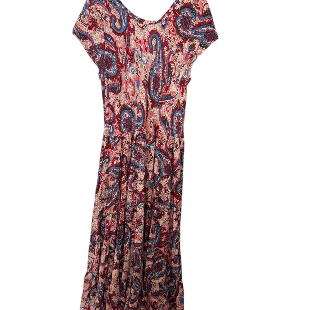 Soft Surroundings Red and Blue Paisley Maxi Dress - Picture 2 of 9